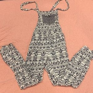 Black and white overalls